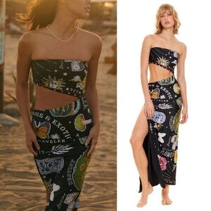 Worn Once -- Agua Bendita Gwen Dress Embellished Size Small